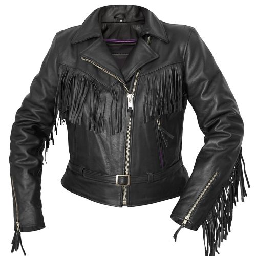 Ladies Leather Fringes Jacket
