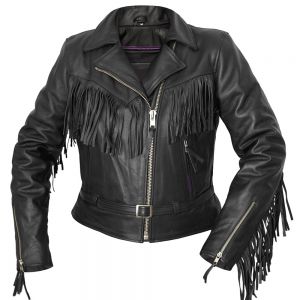 Ladies Leather Fringes Jacket